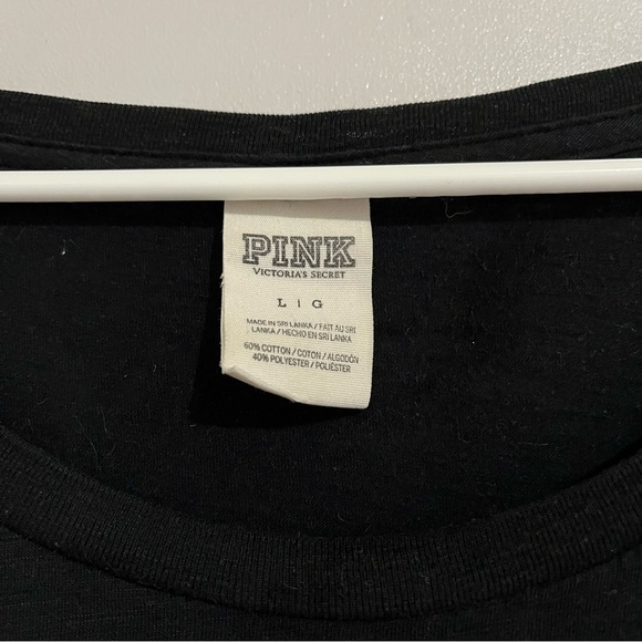 PINK Victoria's Secret Black Relaxed Long Sleeve Tee - Picture 2 of 5